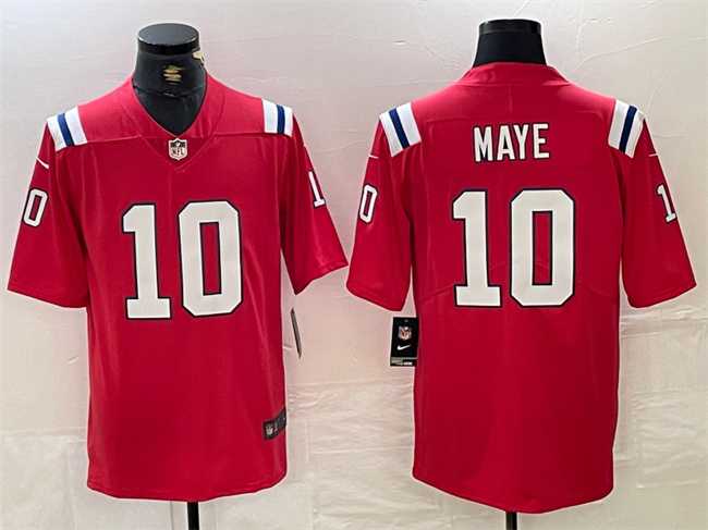 Men%27s New England Patriots #10 Drake Maye Red 2024 Draft Vapor Limited Football Stitched Jersey->pittsburgh steelers->NFL Jersey